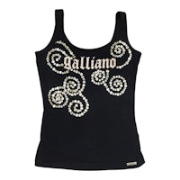 a black tank top with gold sequins on it